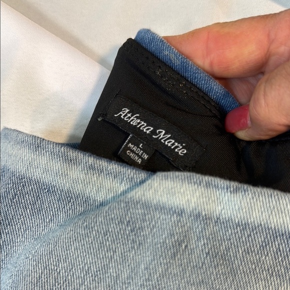Athena Marie Women's Mermaid Stretch Flare Bottom Capri Blue Jeans, Large, NWOT - Picture 2 of 9